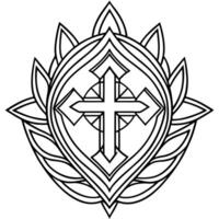 christian attribute, illustration line art vector
