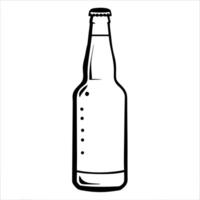 beer bottle, illustration line art vector