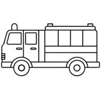 show a simple line art of a fire gtruck no shading, high contrast, illustration it must have vector