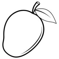 3d rendering of dynamic mango silhouette beautiful line art, illustration line art vector