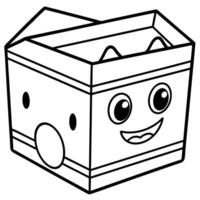 a cute smiling rectangular box that can hold a crayons, inviting toddlers to test their colors vector