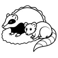 hamster resting in a burrow the badger lies curled up or stretched out in its burrow, often vector
