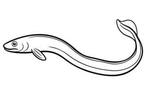 eel straightened the eel extends its body straight, often while moving quickly or darting vector