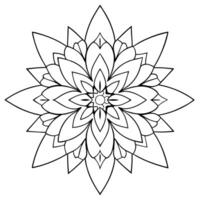 coloring pages for kids, bold line art, a lily-centered mandala with symmetrical geometric shapes, vector