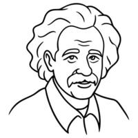 albert einstein, illustration line art vector