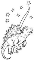 comet surfing dinosaurs a cool ankylosaurus surfing on a comet with a trail of glowing stardust vector