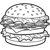 a large, juicy bacon cheeseburger with another slice of cheese on top, placing it on a bun the vector