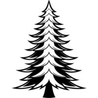 3d rendering of dynamic fir-tree silhouette beautiful line art, illustration line art vector