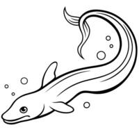 eel gliding the eel moves smoothly through the water with minimal body movement, often using vector