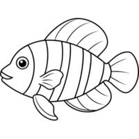 a coloring page of an dottyback with no color just black lines, illustration line art vector