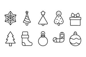 christmas 20 thin line icons set clean and smooth path on a white background, vector