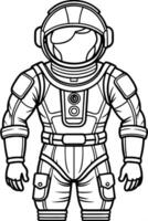 spacesuit, illustration line art vector