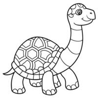 coloring book , cortoon style , turtle with an intricate pattern inside of giraffe, floral vector