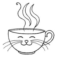 elegant lines representing cat whiskers, which are complemented by two curved lines on top, vector