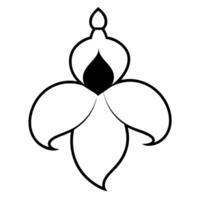 an image of jasmine silhouette with a white background, illustration line art vector