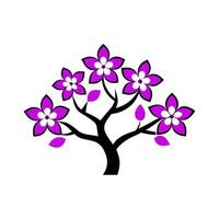 a minimal and simple image of a japanese sakura tree with purple blossoms the tree should be vector