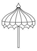 a coloring page of an canopy with no color just black lines, illustration line art vector
