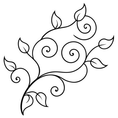 swirls and vines, illustration line art