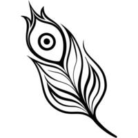a detailed icon of a peacock feather, with flowing lines and vibrant patterns, vector