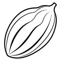 3d rendering of dynamic cacao with silhouette beautiful line art, illustration line art vector