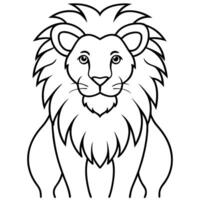 lion, illustration line art vector