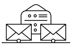 mail servers, illustration line art vector