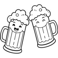 centered image should take 80 of the artboard, centered illustration of two different beer mugs, vector