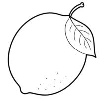 a coloring page of an food lemon with no color just black lines, illustration line art vector