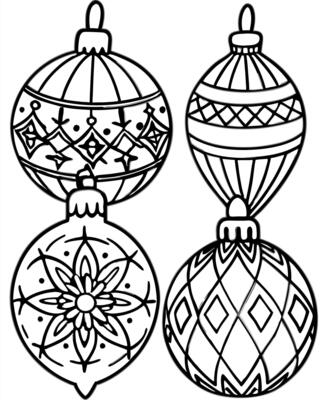 bolas de navidad, illustration line art