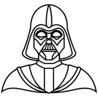 a drawing of darth vader, illustration line art vector