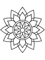 coloring page, mandala, black bold lines, clean lines, distinct edges, white background, sharp vector