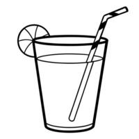 a minimalistic icon representing a drink, such as a glass of juice or a cup with a straw, designed vector