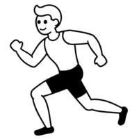 a simple athlete character running, isolated on white background, sharp focus, high-resolution, vector