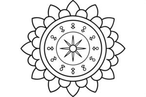 a mandala with a central clock, with gears and timepieces arranged in a symmetrical pattern, vector