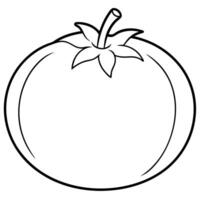 a coloring page of an food tomato with no color just black lines, illustration line art vector