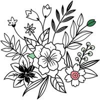 a illustration of a floral pattern featuring a variety of colorful flowers, lush green vector