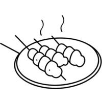 kebabs, illustration line art vector