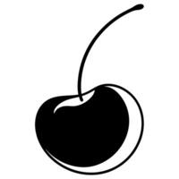 3d rendering of dynamic cherry with silhouette beautiful line art, illustration line art vector