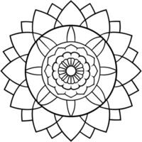 bold line art, a chrysanthemum as the centerpiece, surrounded by concentric circles and geometric vector