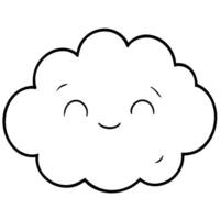 cartoon, realistic simple cloud, illustration line art vector