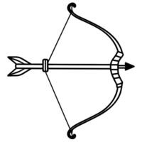 compound bow on a white background, illustration line art vector