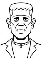 frankenstein craft, illustration line art vector