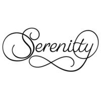 serenity text, illustration line art vector