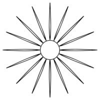 stylized sunburst rays radiating outward, illustration line art vector