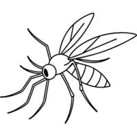 mosquito menace side view, different style art, solid white color background, illustration vector
