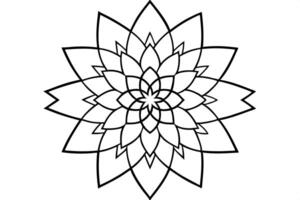 a minimalist mandala using only black and white, focusing on the purity of its form, vector