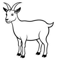 goat black , different style art, solid white color background, illustration line art vector