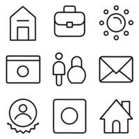 16 realistic icon set of essential icons home, search, user, settings, notifications, vector