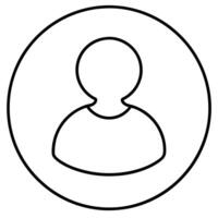 user account icon no face, illustration line art vector
