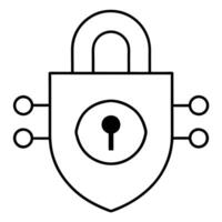 a data encryption on white background, illustration line art vector